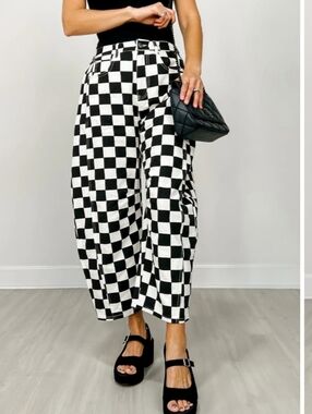 NWT Oddi Checkered Barrel Jeans 3X